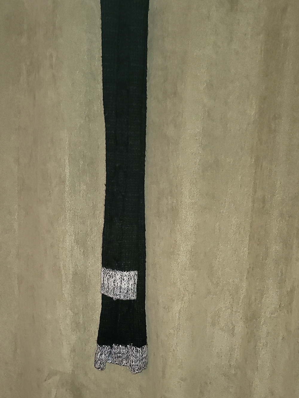 Black Knit Scarf with Gray Accent - Men Accessories